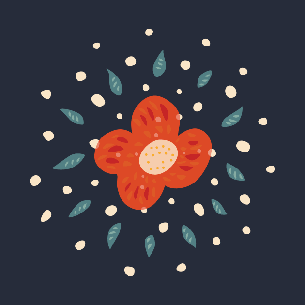 Simple Pretty Orange Flower by Boriana Giormova