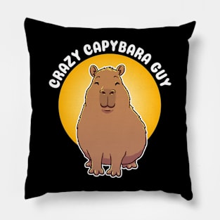 Cute Crazy Capybara Guy Pillow