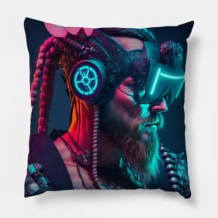 Viking Cyberpunk Pillow