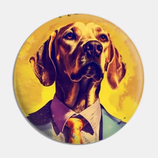 Chill Warhol Dog In Business Suit Pin