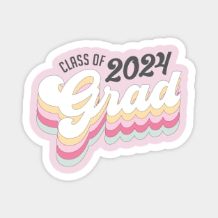 Retro Vibe Class of 2024 Grad Graduation T-Shirt Magnet