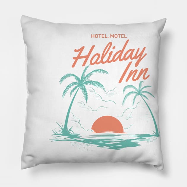 Hotel Motel Holiday Inn Pillow by graphictone