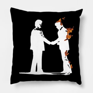 PF Handshake Silhouette Pillow