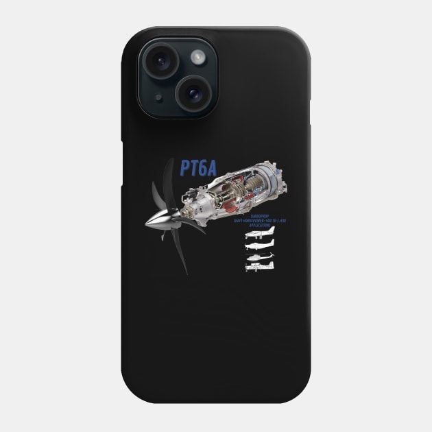 pt6 engine design Phone Case by AERONAUTICA COL