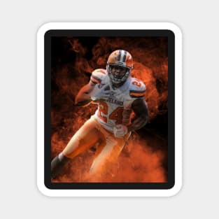 Nick Chubb Cleveland Sports Art Magnet