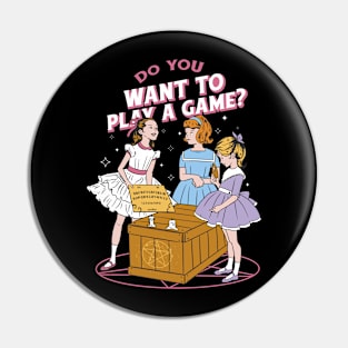 Do You Want To Play A Game Vintage Spirit Board Pin