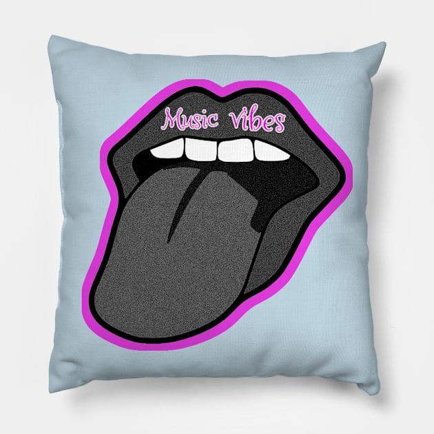 Music vibes design Pillow by Dead but Adorable by Nonsense and Relish