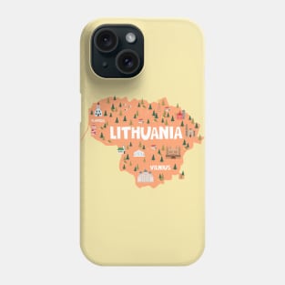 Lithuania Illustrated Map Phone Case