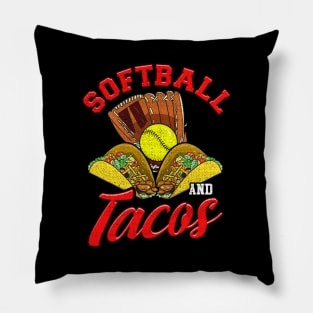 Cute Softball and Tacos Novelty Soft Ball Player Pillow