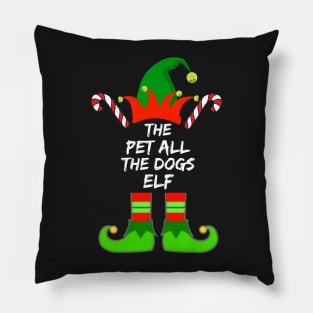 Pet All The Dogs Elf Matching Family Group Christmas Pajama - Gift For Boys, Girls, Dad, Mom, Friend, Christmas Pajama Lovers - Christmas Pajama Lover Funny Pillow