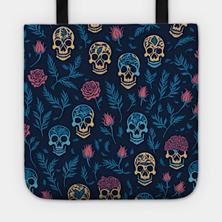 skulls and flowers patterns Tote