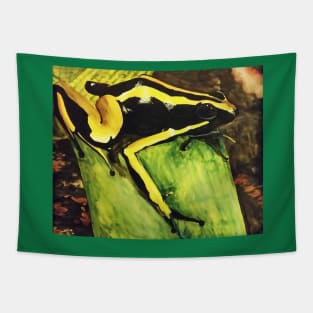 Poison Dart Arrow Frog--Black and Yellow Tapestry