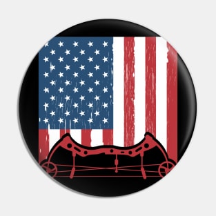 Archery Bow Hunting Usa Flag Pin