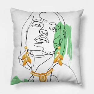 Abstract face modern girl Pillow
