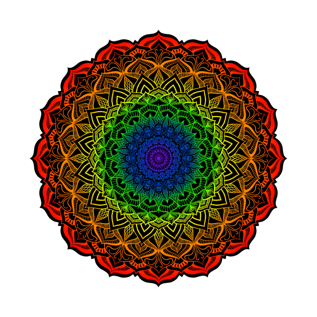 Rainbow Pride Mandala by JustGottaDraw