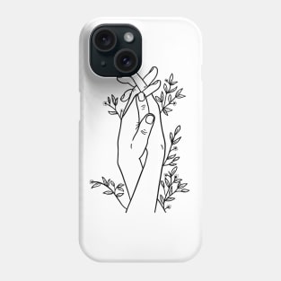 Hands holding flowers Phone Case