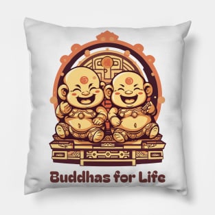 Spiritual Sibling Shirt - Buddhas for Life Tee - Unique Zen Brotherhood Apparel - Thoughtful Gift for Brothers Pillow