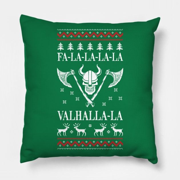 Christmas Xmas Fa La La La La La Valhalla La Pillow by fromherotozero