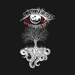 Eye Tree Octopus - Gothic Nature Design T-Shirt