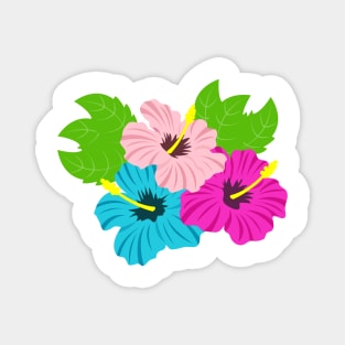 Cheerful Tropical Hibiscus Flowers Magnet