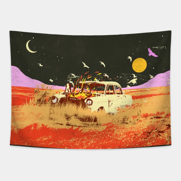 VINTAGE DESTROYED Tapestry by Showdeer