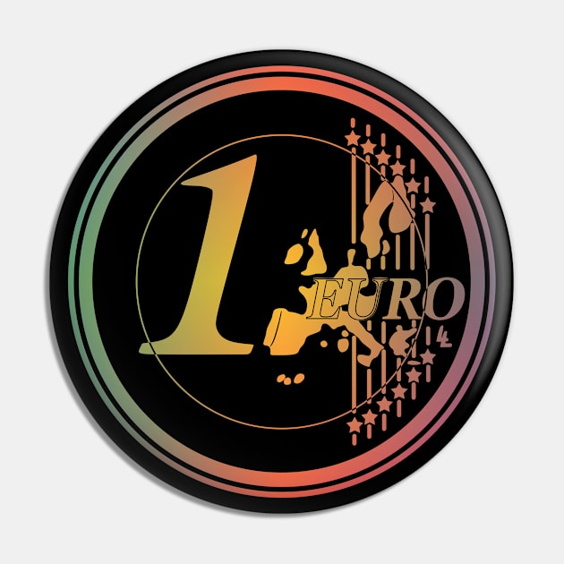 One Euro Coin Pin by Surrealcoin777