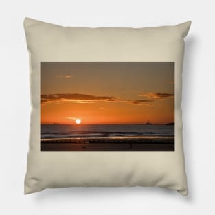 Winter sunrise in Northumberland Pillow