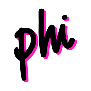 Greek Alphabet: phi (black-pink) T-Shirt