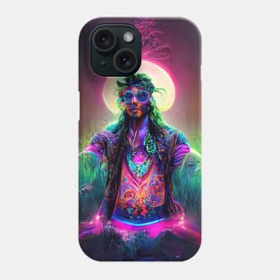 Meditating Enlightened Hippy, Lightworker Phone Case