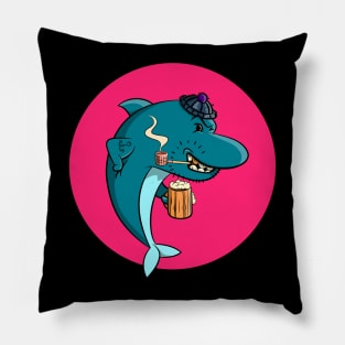 Dolphin with Beer and Pipe Pillow