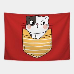 Cute Pocket Kitty V1 Tapestry