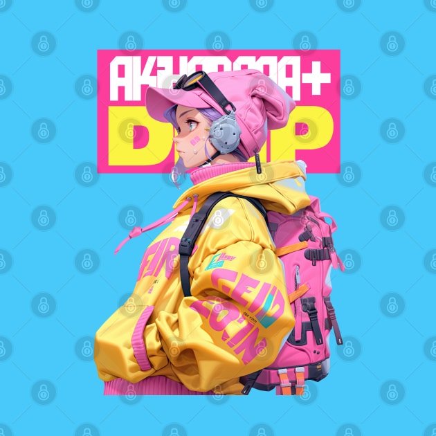 AKIBA DRIP - 🩵🟡🩷「 ✦ BACKPACK GIRL✦ 」🩵🟡🩷 ANIME MANGA NEWERA ART by Akiba Drip