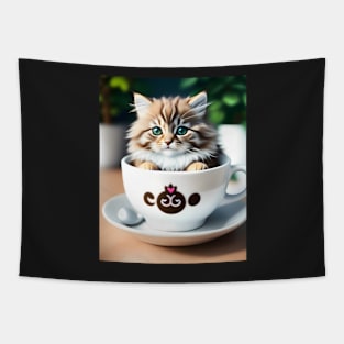 Adorable Cat Illustration - Modern Digital Art Tapestry