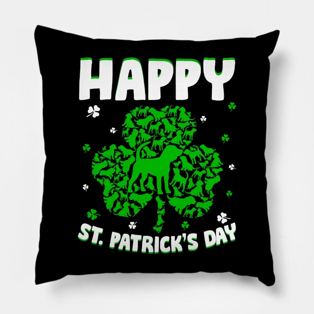 Happy St. Patrick's Day Funy Saint Patricks Beagle Dog Pillow by Maccita