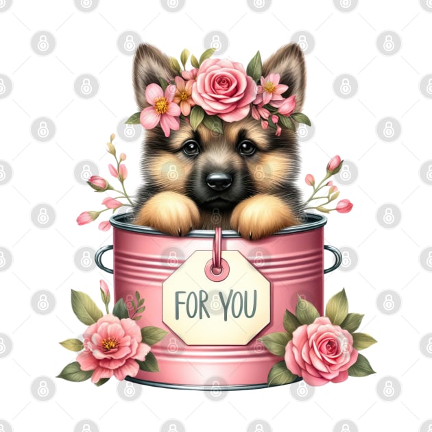 Valentine German Shepherd Dog For You by Chromatic Fusion Studio