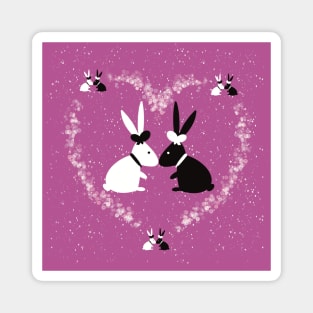 Rabbit purple wedding Magnet