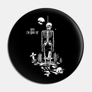 Give Up Skull Pin