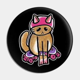 Brown Roller Cat Pin