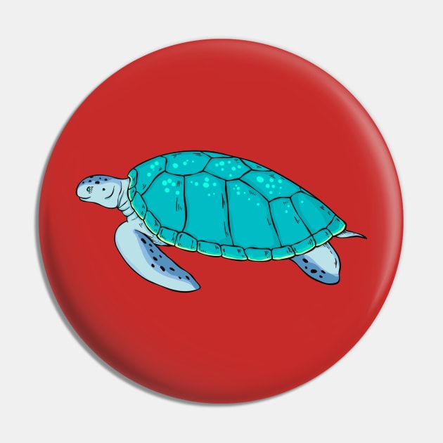 Blue Turtle Pin by Mako Design 