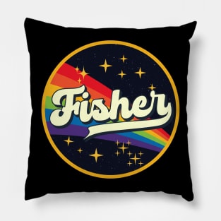 Fisher // Rainbow In Space Vintage Style Pillow