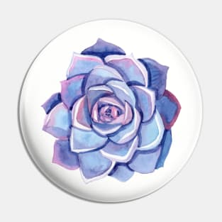 Hand painted purple watercolor succulent Pin