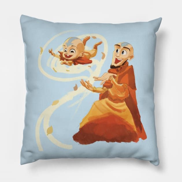 Tenzin and Meelo Pillow by JoshNelsonArt