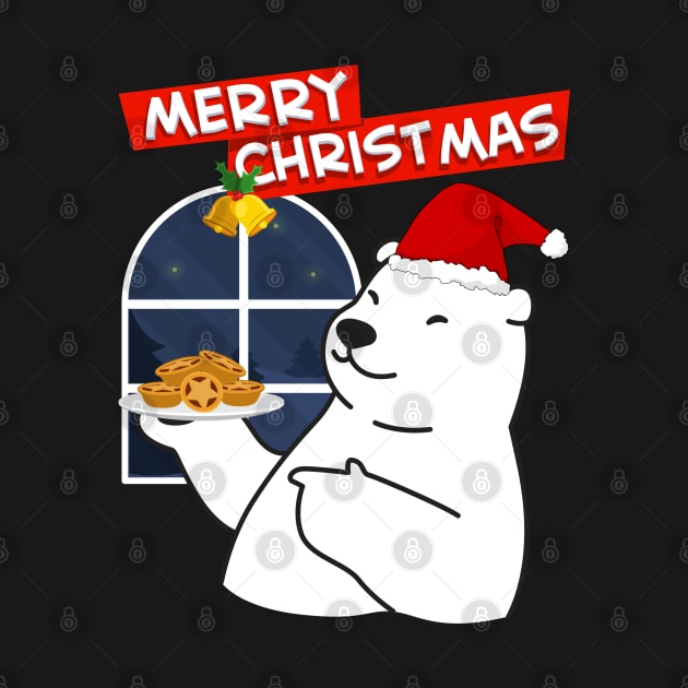 Merry Christmas Polar Bear  Christmas Cookies by MAii Art&Design