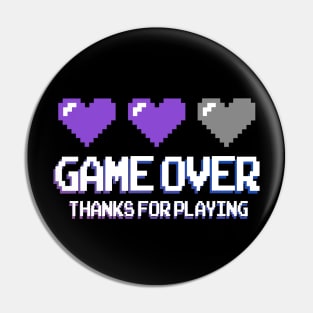 Retro Game Over Thanks For Playing Streetwear T Shirt Pin