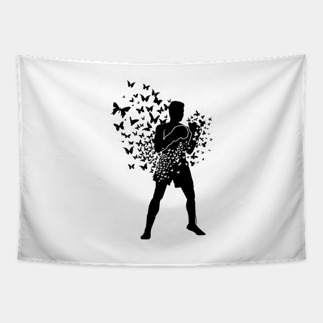 Boxing Series: Float Like a Butterfly (Sting Like a Bee) Tapestry by Jarecrow 