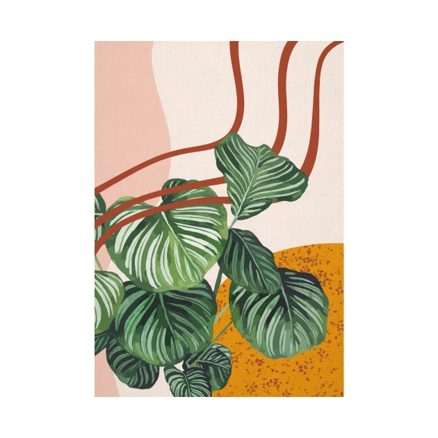 Mid Century Modern Clathea, Abstract Botanical Illustration by Gush Art Studio 1