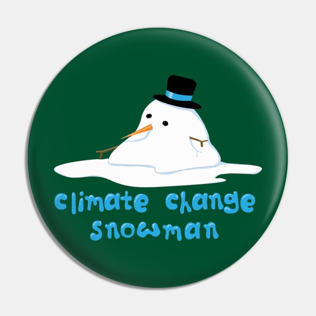 Climate Change Snowman Pin by candhdesigns