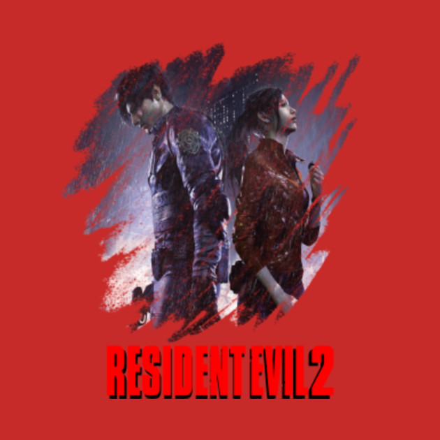 3xl Resident Evil 2 Wallpapers Leon with Claire - Resident Evil - T-Shirt | TeePublic
