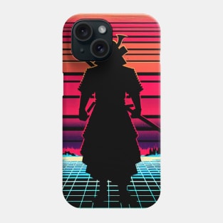 Neon Samurai: Retro Sunset Phone Case
