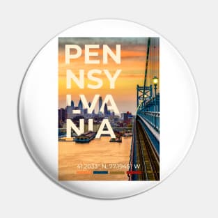 Pennsylvania Travel Poster Pin